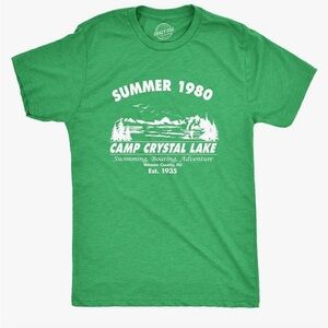 Friday the 13th Men’s graphic tee Large Crazy Dog Camp Crystal Lake green New